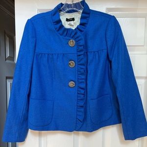 J Crew blue peacoat Girls 10P 100% wool NWT